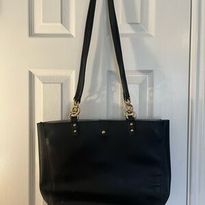 Elegant Black Leather Tote Bag